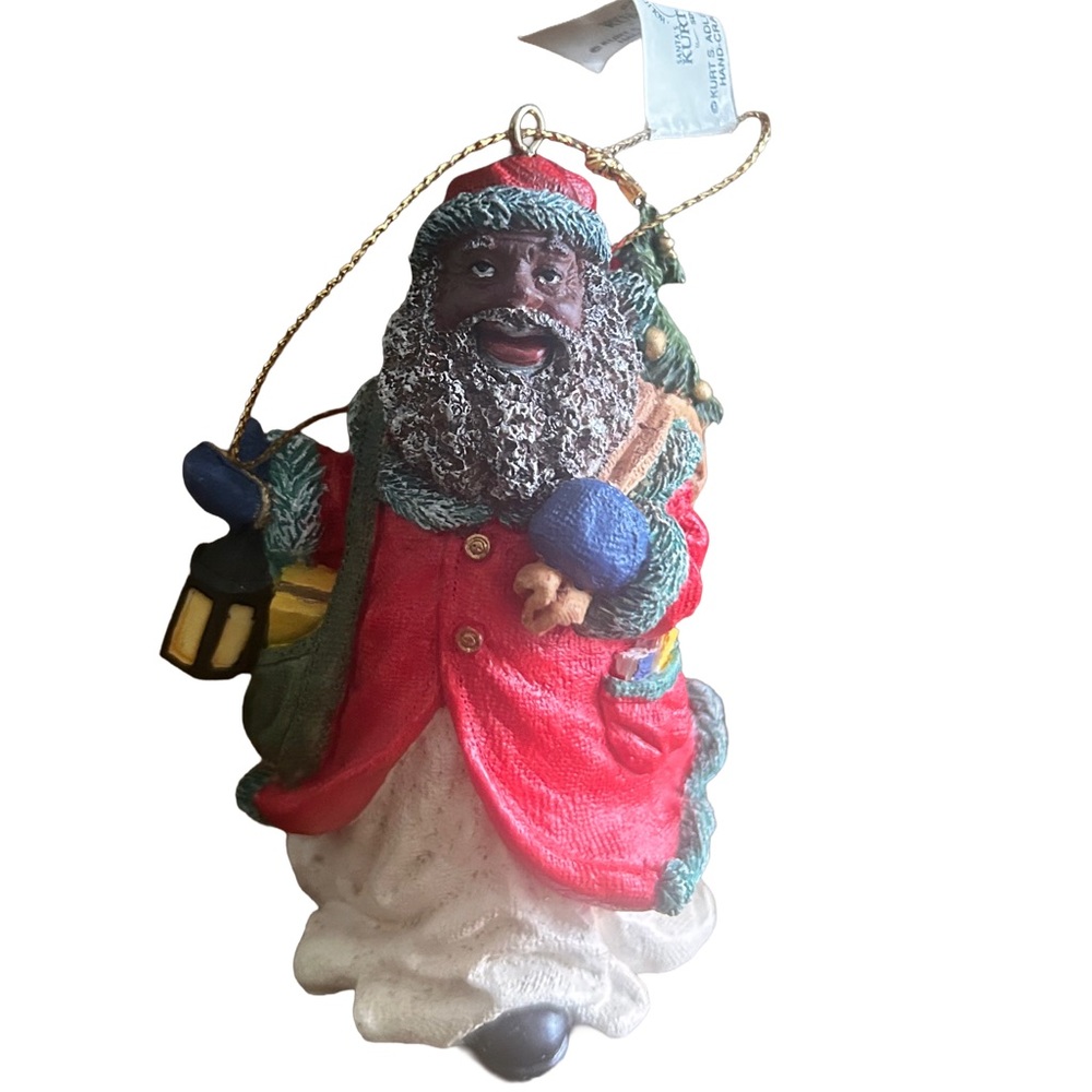 Vintage Kurt S. Adler Black Santa Ornament - Retired